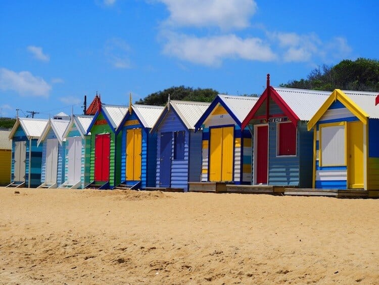 Brighton Beach is renowned for its colourful bathing boxes, and a must see in Melbourne.