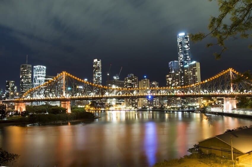 Brisbane is even more beautiful at night. Here is the Story Bridge all lit up.